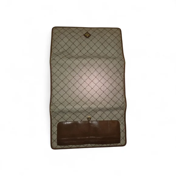 Bally Monogram Pattern Beige Brown Clutch - Picture 9 of 11